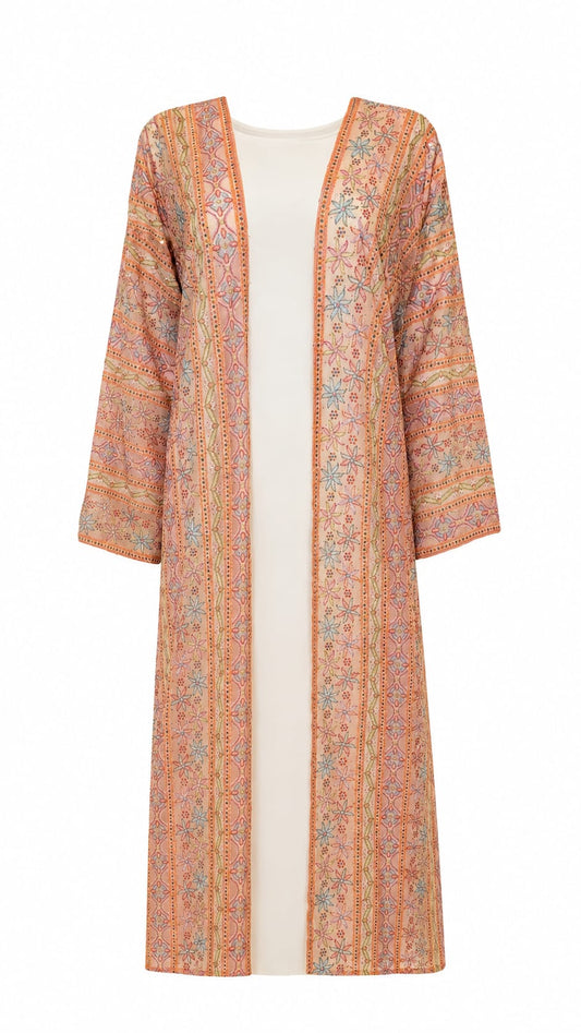 Bloom Zahra Abaya Set (Peach)