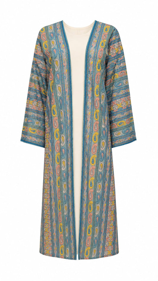 Bloom Liyana Abaya Set (Blue)