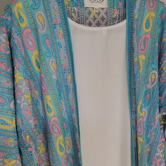 Bloom Liyana Abaya Set (Blue)